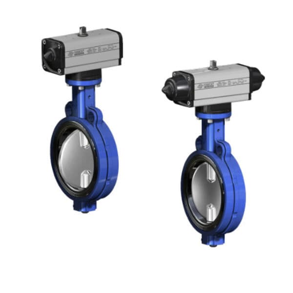 2-way butterfly valve with pneumatic actuator 376 series