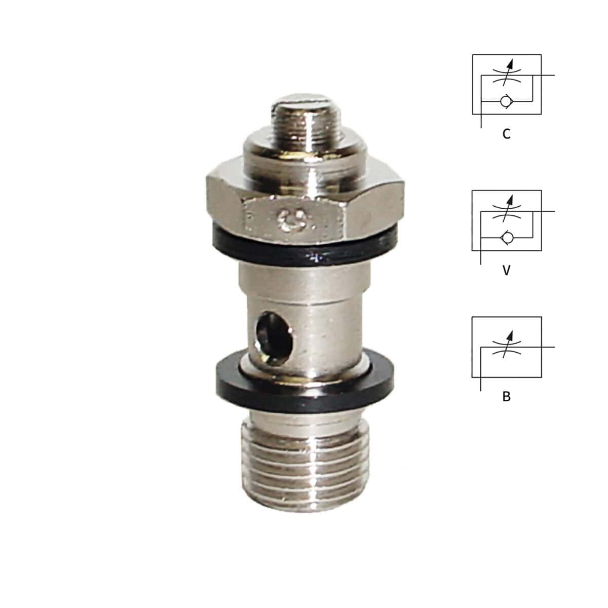 Resistors / one-way restrictors, banjo bolt and fitting models MV15 series